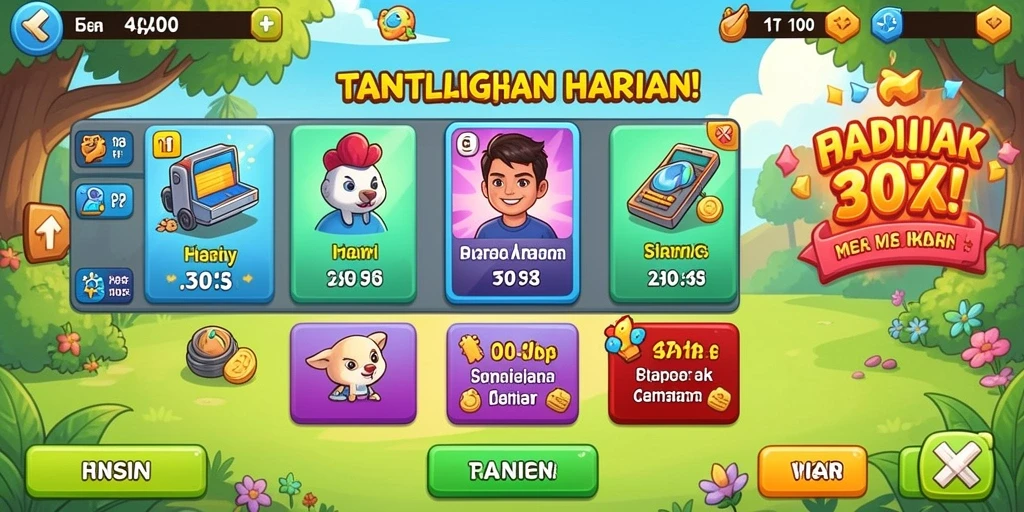 Screenshot menampilkan antarmuka permainan yang menarik.